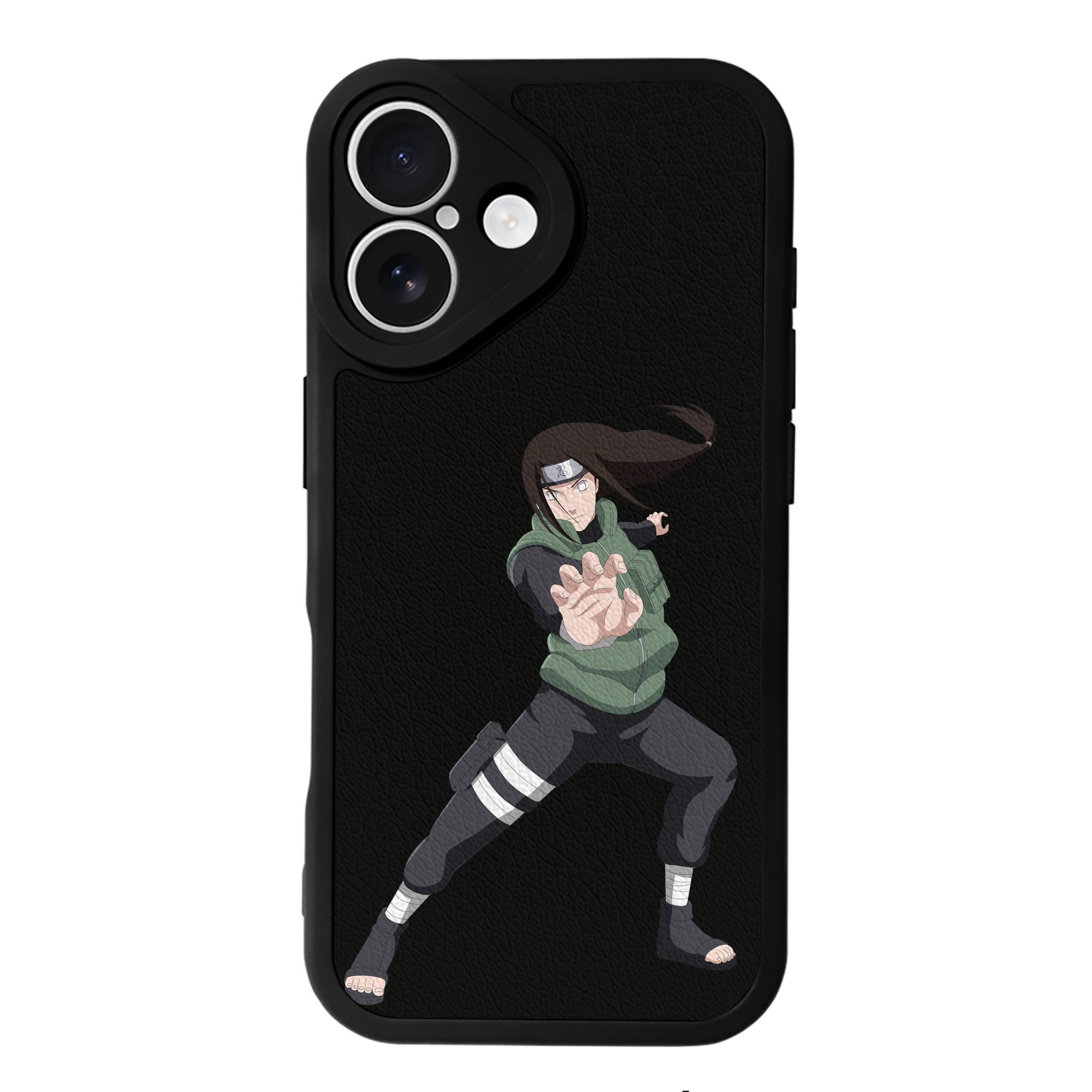 （画像用） NARUTO -ナルト- 日向ネジ Hyūga Neji 【iPhone 16シリーズ対応】シリコンスマホケース（レザー調） 材質：シリコン